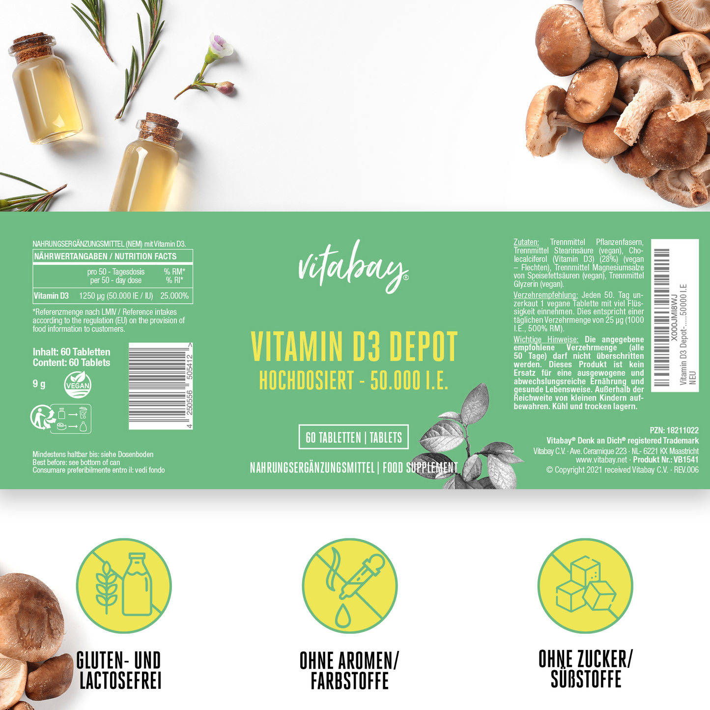 Vitamin D3 Depot 50.000 I.E. - 60 vegane Tabletten